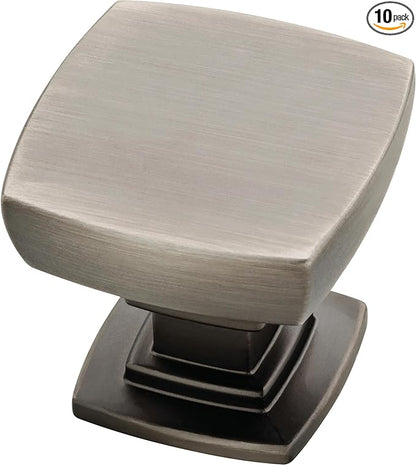 Franklin Brass (10-Pack) – Heirloom Silver Cabinet Knobs for Dressers, Drawers, Kitchen Cabinet Door, Vanity, Furniture, Closet Knobs, 1-1/8 Inch Square | Webber