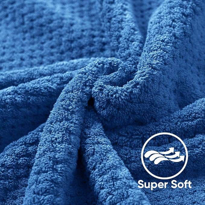 HOMEXCEL 4PK Bath Towel Set, 30x60 in, Absorbent Large Towels for Bathroom | Ultra Soft, Lightweight, Quick Dry Towels for Pool, Beach, Swim, Yoga, SPA, Blue