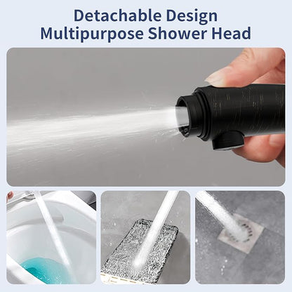 HANLIAN On/Off High Pressure Handheld Shower Head for RV Camper | 3 Spray Modes Shower Head with Pause Button, Water Saving Shower Head with Hose and Self-adhesive Holder(Oil-Rubbed Bronze)