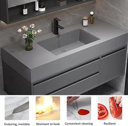 36in Bathroom Vanity - Modern Floating Vanity with Sink Top, for Bathroom (Mirror Cabinet Not Included)
