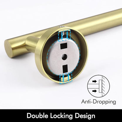 KES 25.2 Inches Towel Bar for Bathroom, Hand Towel Holder, Towel Bar Wall Mount, SUS304 Stainless Steel Brushed Gold, Total Length 27.6 Inch, A2000S70B-BZ