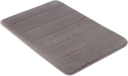 Amazon Basics Bath Mat for Bathroom, Absorbent Plush Memory Foam, Fast Dry Microfiber, Non-Slip, 17 x 24 Inches, Dark Gray