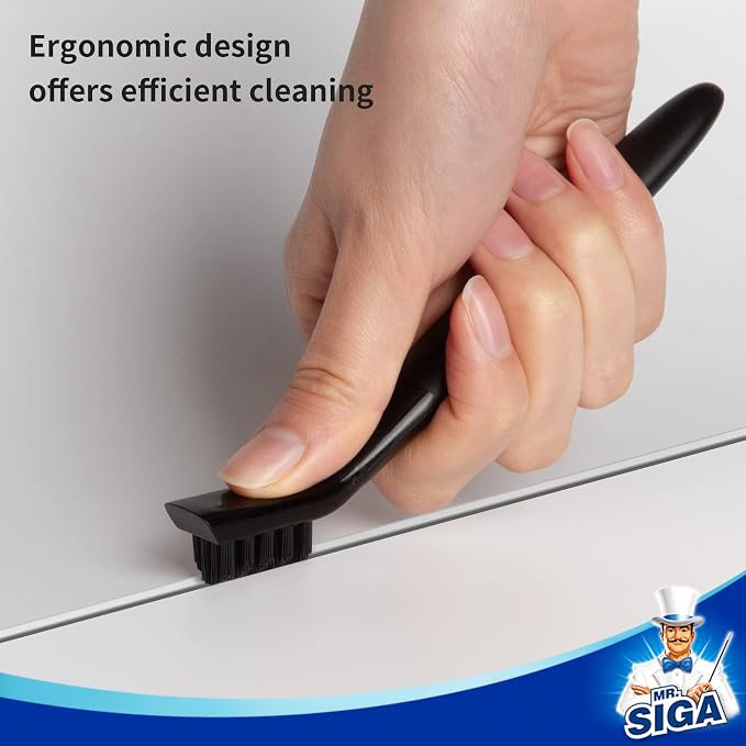 MR.SIGA Grout Cleaner Brush Set, Detail Cleaning Brush Set for Tiles, Sinks | Grout scub brush, small grout cleaning brush for crevice