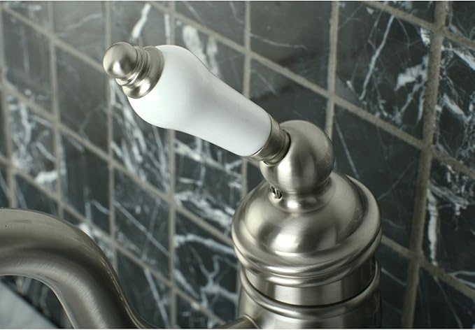 Kingston Brass KB1428PL Heritage Vessel Sink Faucet with Optional Cover Plate, Brushed Nickel, 14.31 x 6 x 2.25