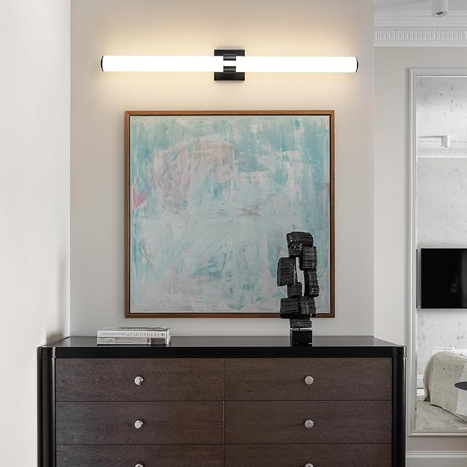 Bathroom Vanity Light - 39 Inch Black Bathroom Lighting Fixtures Over Mirror 36W 3000K Dimming LED Vanity Light Bar Modern Vanity Light Fixture for Mirror Bedroom Living Room