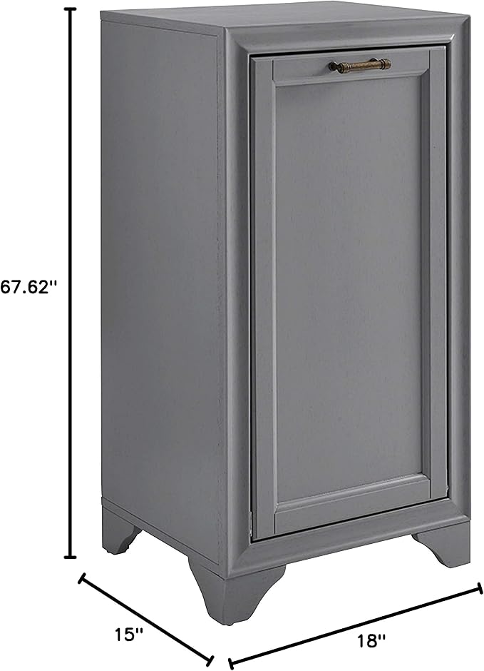 Crosley Furniture Tara Linen Storage Cabinet and Bathroom Organizer with a Drawer and Shelves, Vintage Gray