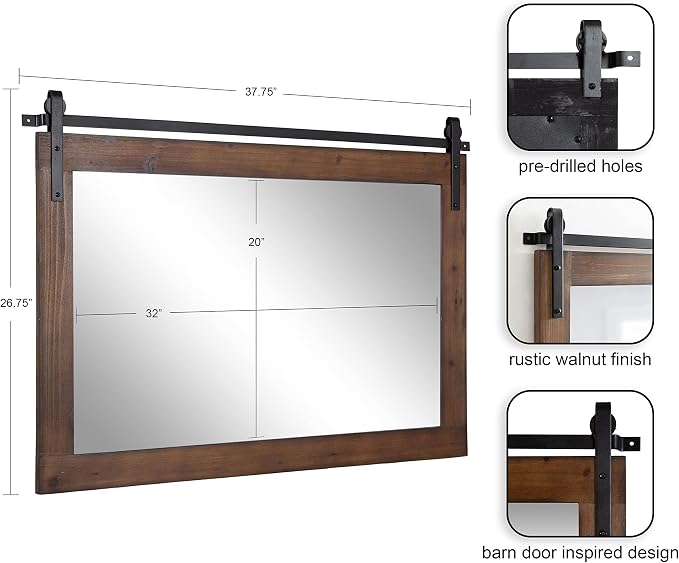 Kate and Laurel Cates Farmhouse Wall Mirror