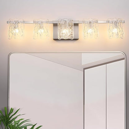 5-Light Bathroom Vanity Light, 31" Brushed Nickel Bathroom Light Fixture Over Mirror with Clear Glass, Modern Bath Wall Sconce Lighting, View Bundled for Installation Tools, OS-MM5002-5BN