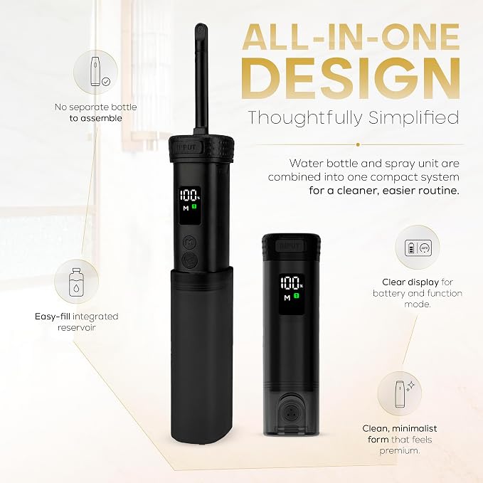 Portable Rechargeable Bidet for Travel Electric Waterproof Handheld Travel Bidet Sprayer, Personal Hygiene Cleaner for Women Men and Baby Care, Black