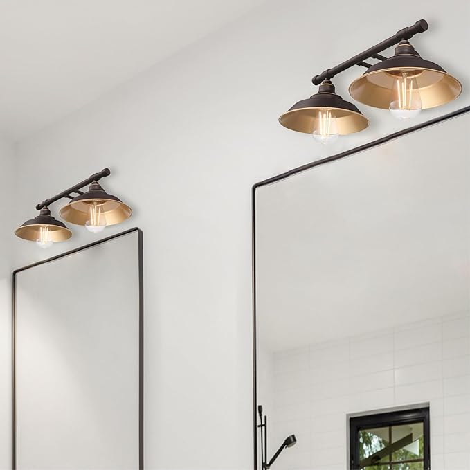 Westinghouse 6132900 Iron Hill Vintage-Style Two Light LED Indoor Wall Fixture, Oil Rubbed Bronze Finish with Highlights