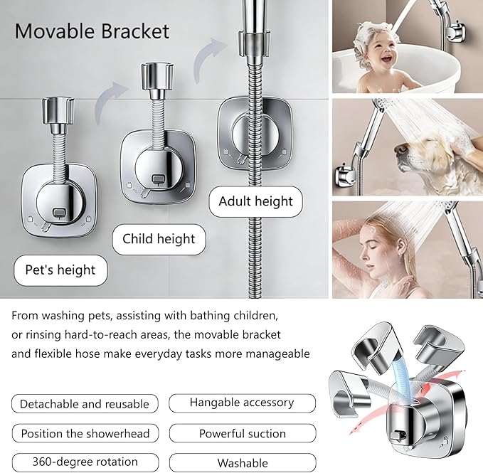 Filtered Shower Head with Handheld, High Pressure 6-Mode Water Softener for Hard Water, 12 Replacement Filters, 75" Anti-Burst Extra Long Hose & Adjustable Bracket for Healthier Skin and Hair