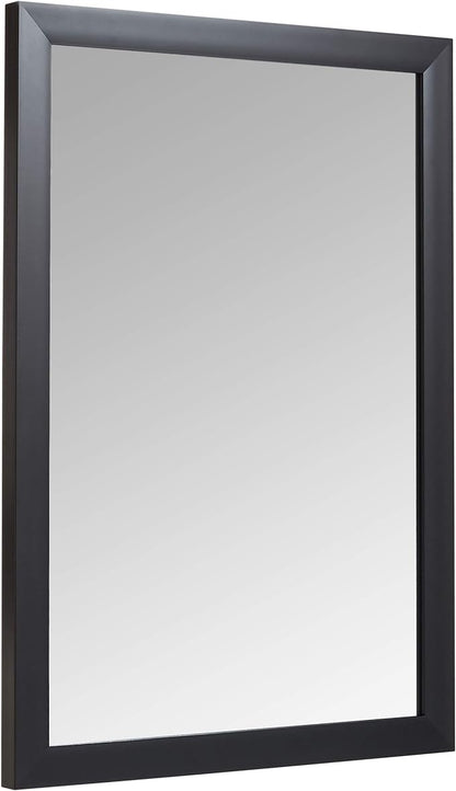 Amazon Basics Rectangular Wall Mount Mirror for Bedroom, Living Room, Entryway, Standard Trim, 20" x 28", Black