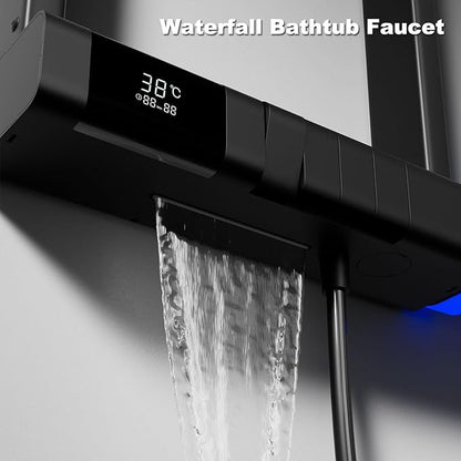 BEITH Thermostatic Shower System, 2025 Upgraded 6 Functions Piano Key Design Shower Set, 40x10cm Shower Faucet Sets Complete and Handheld, LED Digital Display, Bathtub Faucet, 59A Copper