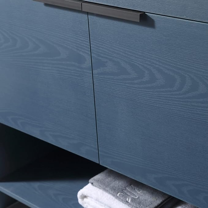 Phoenix 36 Inch Bathroom Vanity with Sink – Modern Design, Soft-Close Doors, Storage Drawers, Durable Build – Navy Blue Vanity for Small Bathrooms (Full Assembly Required)