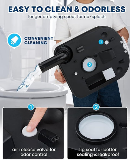 Kohree 6.34 Gal Portable Toilet for Adults: Large Camping Toilet with Detachable Waste Tank - Odorless Leak-Proof Boat Porta Potty with Paper & Detergent Collection for Home Use, Camper, RV Travel