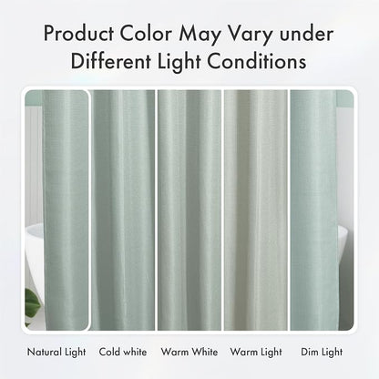 AmazerBath Grayish Green Shower Curtain Waffle Textured, Fabric Shower Curtain Dusty Green Thick Heavy Duty 240GSM Hotel Quality Bathroom Shower Curtains, Premium Polyester, 72 x 72 Inches