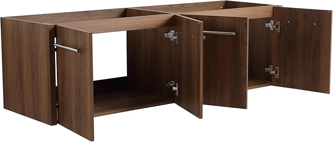 60 Inch Bathroom Vanity Without Sink, 60" Floating Vanity Without Top, Modern Wall Mounted Cabinet for Large Space, Large Bathroom Storage Cabinet with 4 Soft-Closing Doors and Bar Handles