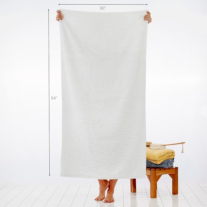 SKL Home CloudSoft Bath Towel, 100% Cotton Luxury, White | Premium spa-level quality. 600 GSM weight. Ultra plush & absorbent.