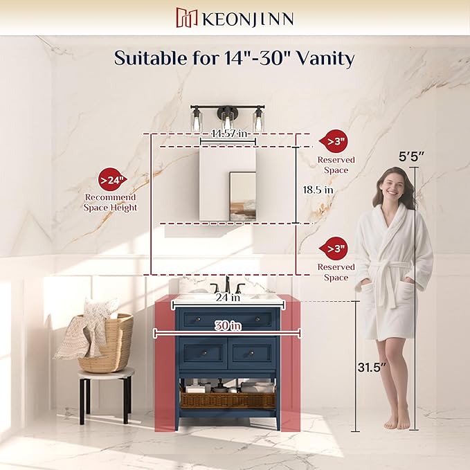 Keonjinn White Medicine Cabinet Mirror 14 x 18 Inch, Lightweight Aluminum | Effortless Assembly, Adjustable Shelves, Wall Mount or Recessed, Soft Close with DTC Hinges, Bathroom Mirror with Storage