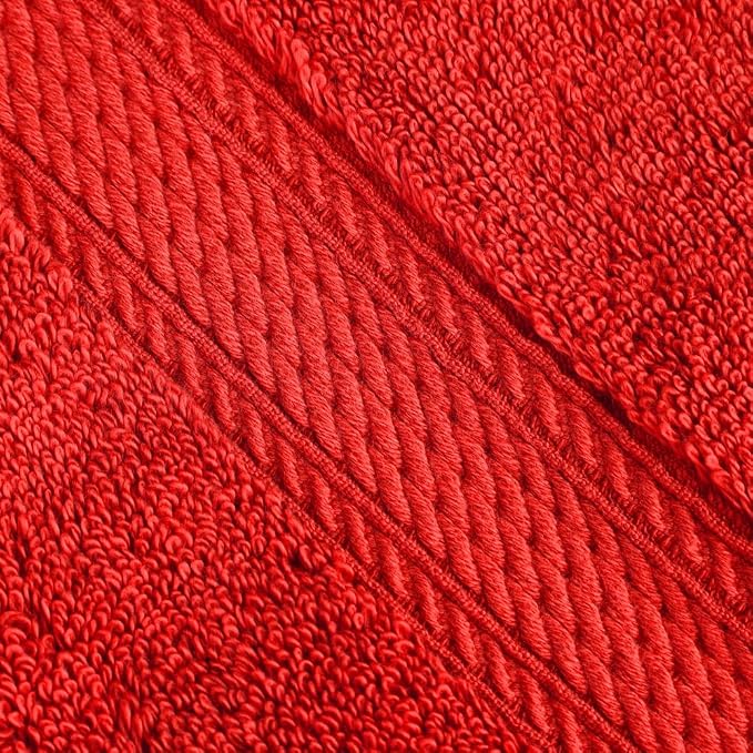 Superior Egyptian Cotton Plush & Absorbent, Face Towel Set of 6, Red | Quick Dry, Soft Luxury Towel Set, Bath Essentials for Bathroom, Guest Bath, Spa, 2 Piece Face, Madeline Towels