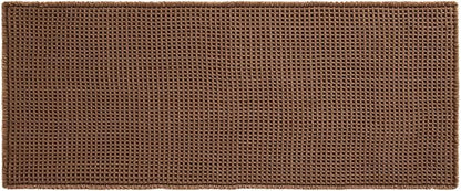 TYUU Waffle Runner Rug Bathroom, Long Boho Bath Mat, 60x24 Mocha | Super Absorbent Quick Dry Bath Rug, Non-Slip Backing, Soft Waffle Washable Farmhouse Bathroom Mats, Tub, Shower & Home Decor