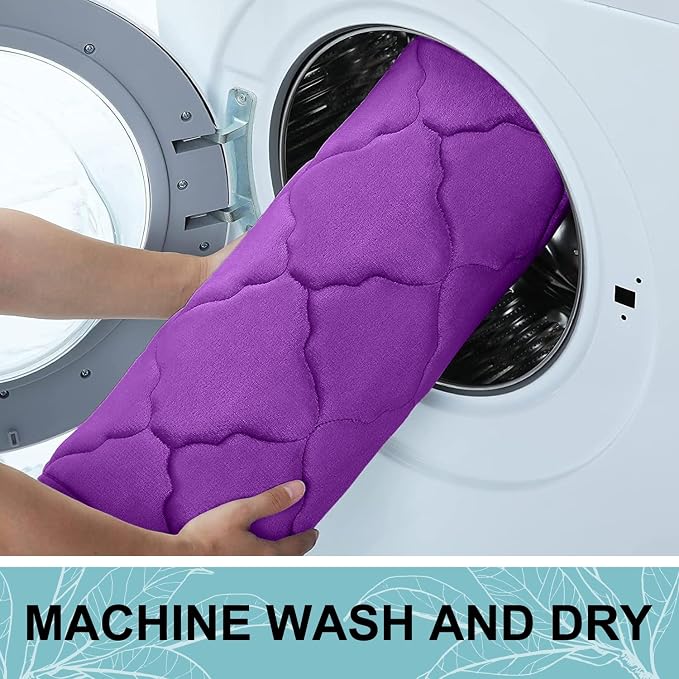 OLANLY Memory Foam Bath Mat Rug 40x32, Ultra Soft and Absorbent Bathroom Rugs, Non-Slip, Comfortable, Machine Washable Bath Carpet for Bathroom Floor, Tub, Shower and Home Decor Accessories, Purple