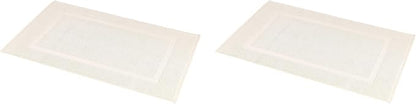Amazon Basics Banded Bathroom Bath Rug Mat, Machine Washable, Super Absorbent, 100% Cotton, 20" W x 31" L, Cream (Pack of 2)