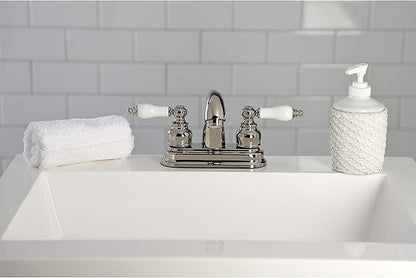 Kingston Brass KB5616PL Restoration 4 in. Centerset Bathroom Faucet, Polished Nickel