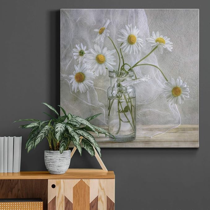 Renditions Gallery Daisies Wall Art, Premium Gallery Wrapped Canvas Decor, Ready to Hang, 40 in H x 40 in W, Made in America Print