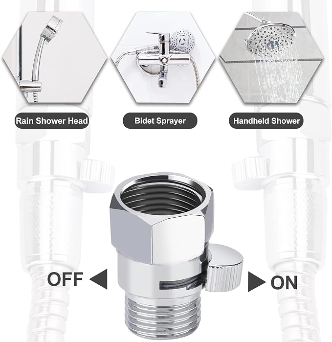 MAYYAYA Brass Shower Shut Off Valve, Flow Control, Handheld/Bidet, Black | Shut Off Valve, Flow Control, G1/2 NPT, Brass Body, Handle Lever, for Handheld Shower&Bidet Sprayer, Leak-Free, Matte Black