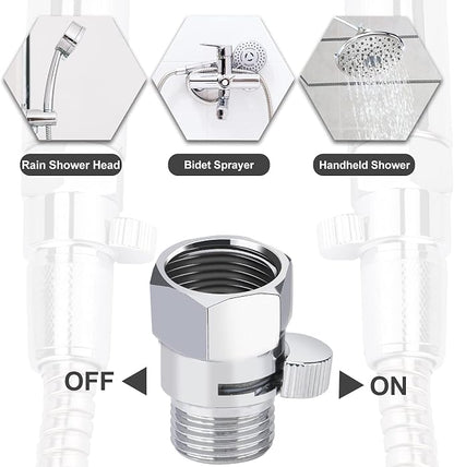 MAYYAYA Brass Shower Shut Off Valve, Flow Control, Handheld/Bidet, Black | Shut Off Valve, Flow Control, G1/2 NPT, Brass Body, Handle Lever, for Handheld Shower&Bidet Sprayer, Leak-Free, Matte Black