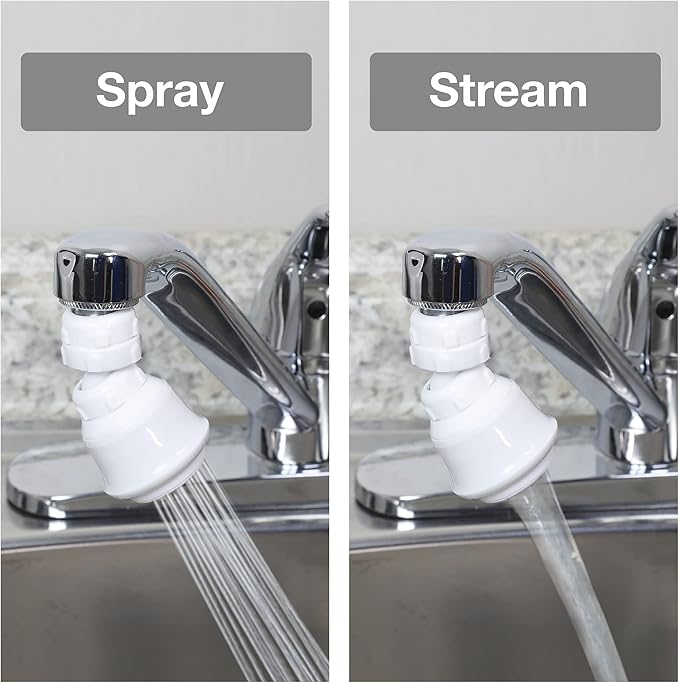 Danco Dual Thread Swivel Sprayrator, White, 10499
