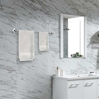Newfun 8-Pieces 24 Inch Polished Chrome Bathroom Hardware Set | Bathroom Accessory Set, Includes 24" Adjustable Bath Towel Bar, Towel Rings Wall Mounted, Toilet Paper Holder, Towel Hooks