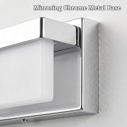 URSOLA LED Bathroom Vanity Light Fixture Over Mirror 24.4 inch Modern Rectangle Finishing Bath Vanity Lighting Bar 4000K Daylight Wall Sconce (Chrome)