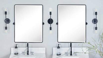 TEHOME Pivot Mirror Oil Rubbed Bronze Tilt Mirror Large Metal Framed Rectangle Tilting Beveled Vanity Mirrors for Wall, Vertical Hanging, Overall 34.14 x 40 inches (Mirrror 30 x 40 inches)