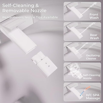 Smart Toilet with Bidet Built In, Auto Open/Close Lid, Foot Sensor to Open Lid/Seat & Flush, Heated Seat, Warm Water Wash, Air Dryer, Built-in Tank, 12" Rough-In, One-Piece Elongated ZY695A