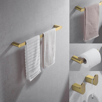5-Pieces Bathroom Accessories Set,Stainless Steel Bathroom Hardware Set,23.6 Inch Bath Towel Bar Set, Towel Hooks,Towel Racks for Bathroom Wall Mounted,Champagne Bronze,SE96026S-5CB