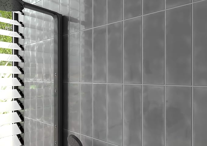 MSI Urbano Graphite 4 Inch x 12 Inch Gloassy Ceramic Subway Wall Tile for Bathroom, Kitchen Backsplash, Accent Wall Tile, and Shower Wall Tile