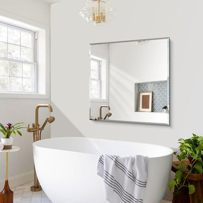 CILIBER Beveled Mirror, 36x36 Square Bathroom Mirrors for Wall, 3mm Tempered Glass Large Frameless Vanity Mirror Over Sink with Beveled Edge for Bathroom,Bedroom,Living Room and Entryway