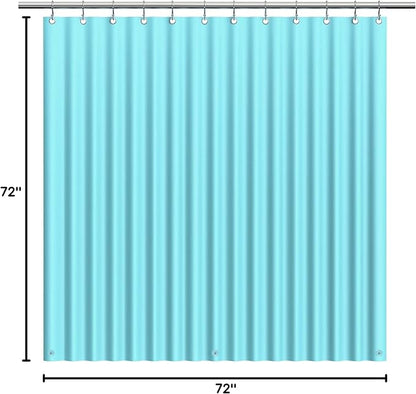 EHZNZIE Shower Curtain Liner Light Weight PEVA, Shower Liner 72x72 Inches, Waterproof, No Chemical Smell with 12 Rust Proof Metal Grommets for Bathroom Shower Curtain, Aqua