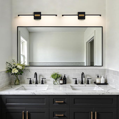 Epinl Black Gold Vanity Light for Bathroom, 24 inch 5CCT 360° Rotatable Bathroom Light Fixture Over Mirror Dimmable LED Vanity Lighting Fixtures Modern Bathroom Wall Light