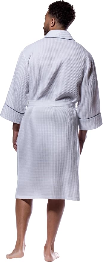 Turquaz Womens Lightweight Waffle Kimono Bathrobe for Men - Soft Quick-Dry Spa & Summer Towel Robe, Cotton Blend