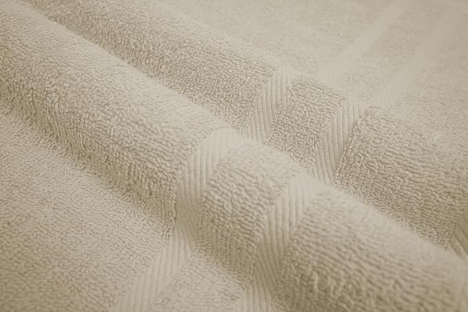 Looperry 6 Pack Small Bath Towel Set - 100% Cotton 23x46 Shower Towels in 450 GSM. Lightweight & Absorbent Quick Dry Gym Towel for Showering, Pet Drying, Spas & Salons. Terry Ringspun Towels (Beige)