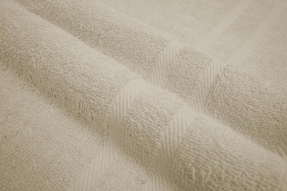 Looperry 6 Pack Small Bath Towel Set - 100% Cotton 23x46 Shower Towels in 450 GSM. Lightweight & Absorbent Quick Dry Gym Towel for Showering, Pet Drying, Spas & Salons. Terry Ringspun Towels (Beige)