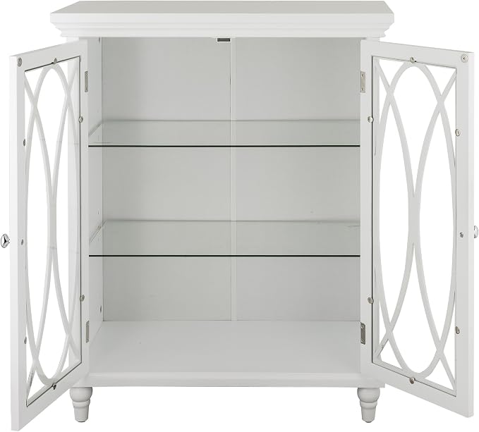 Teamson Home Florence 26 in. x 32 in. 2-Door Freestanding Wooden Floor Cabinet with Adjustable Shelves for Storage Solutions in Bathrooms, Kitchens, Laundry Rooms, Home Offices, White | Freestanding Wooden, Adjustable Shelves, For Bathrooms, Kitchens, ...