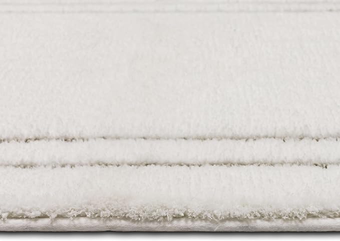 Mohawk Home Corona Casual Geometric White 1' 8" X 2' 10" Machine Washable Bath Mat Perfect for Bathroom