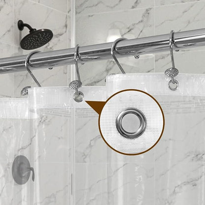 Barossa Design Short Shower Curtain Liner 60 Inch Length, Clear, 70x60 | Waterproof PEVA, PVC Free, Metal Grommets, Lightweight Plastic Shower Liner 70 x 60 Inches Short Size for Bathroom