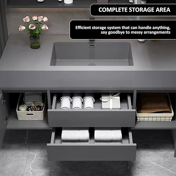Bathroom Vanity - Modern Floating Vanity with Sink Top, for Bathroom (Mirror Cabinet Not Included) (24'')