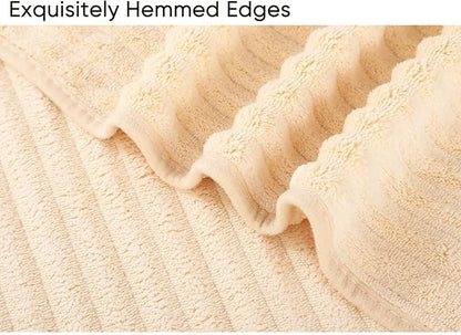 Luxury 2-Piece Quick-Dry Bath Towel Set 27.5X 55 Inches – Ultra Soft Microfiber for Bathroom, Bar, Pool, Gym & Travel – Elegant Twill Design