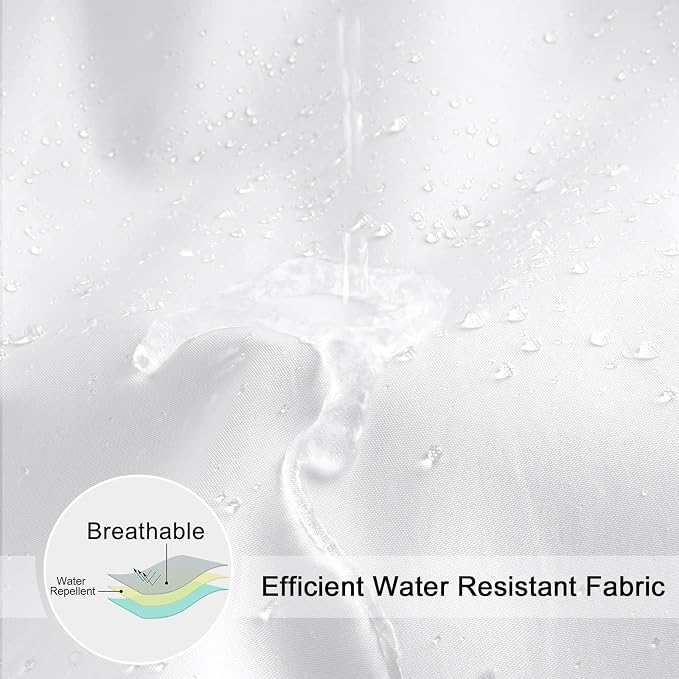 EurCross Extra Long Fabric Shower Curtain Liner 96 inch Length, High Grade Water Repellent Machine Washable Medium Weight White Bathroom Shower Curtain 72 Wide by 96 inches Long